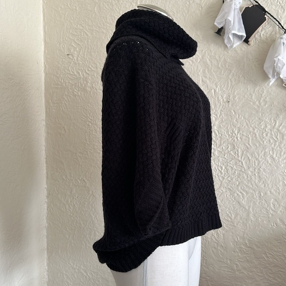 Anthropologie Moth Black Batwing Dolman Sleeve Turtleneck Sweater Small - Picture 6 of 13